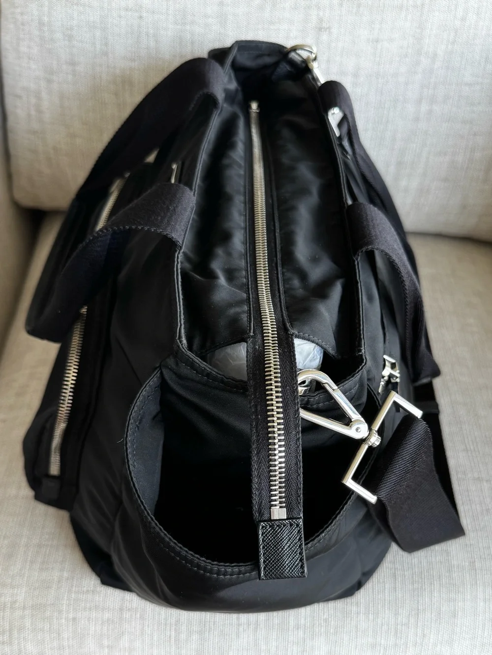Authentic Prada Nylon Black Diaper Bag